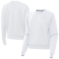 Women's Antigua  White New York Jets Victory Crew Pullover Sweatshirt