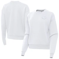 Women's Antigua  White New York Jets Victory Crew Pullover Sweatshirt