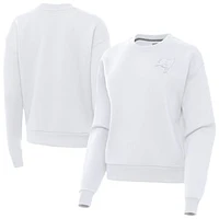 Women's Antigua  White Tampa Bay Buccaneers Victory Crew Pullover Sweatshirt