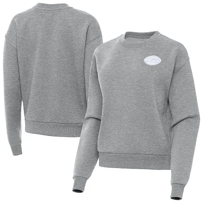 Women's Antigua  Heather Gray New York Jets Victory Crew Pullover Sweatshirt