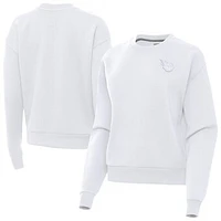 Women's Antigua  White Tennessee Titans Victory Crew Pullover Sweatshirt