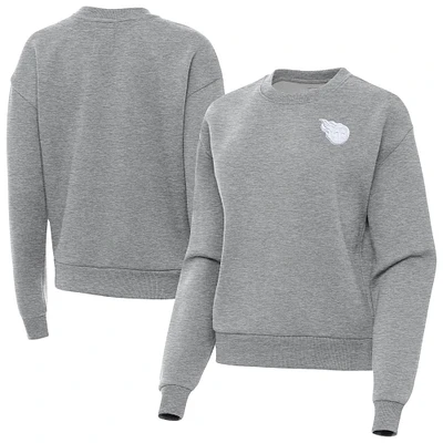 Women's Antigua  Heather Gray Tennessee Titans Victory Crew Pullover Sweatshirt
