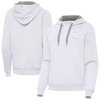 Women's Antigua  White Pittsburgh Steelers Victory Pullover Hoodie