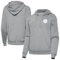 Women's Antigua  Heather Gray Pittsburgh Steelers Victory Pullover Hoodie
