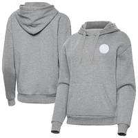 Women's Antigua  Heather Gray Pittsburgh Steelers Victory Pullover Hoodie
