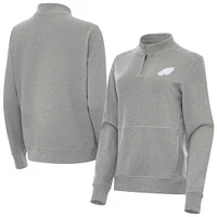 Women's Antigua  Heather Gray Philadelphia Eagles Crush Quarter-Zip Jacket