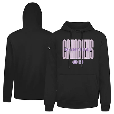 Men's Levelwear Black Montreal Canadiens Podium Persevere Pullover Hoodie