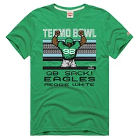 Men's Homage Reggie White Kelly Green Philadelphia Eagles Tecmo Bowl Retired Player Graphic Tri-Blend T-Shirt