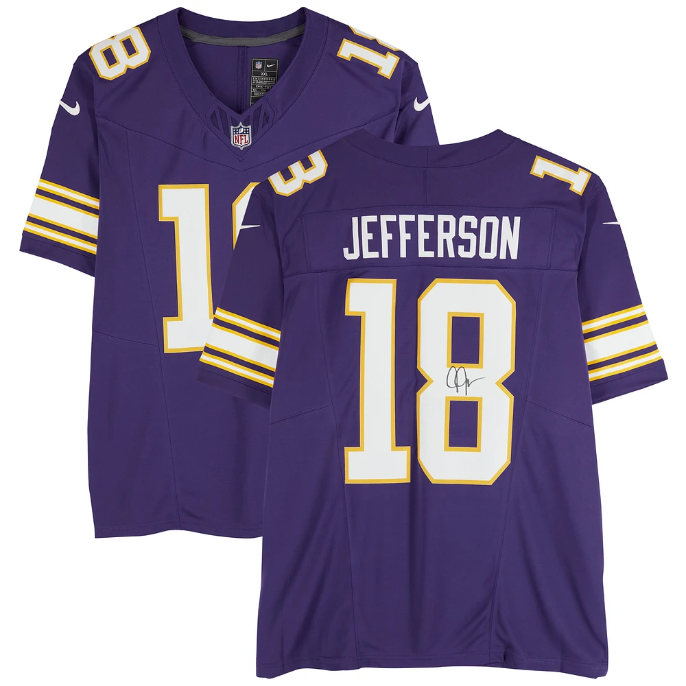 Justin Jefferson Minnesota Vikings Autographed Purple Nike Throwback Limited Jersey