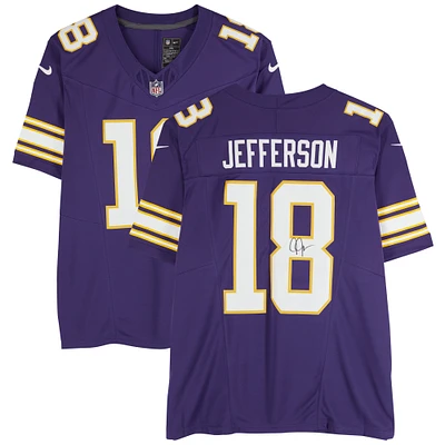 Justin Jefferson Minnesota Vikings Autographed Purple Nike Throwback Limited Jersey