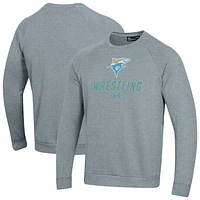Men's Under Armour LIU Sharks Wrestling Rival Fleece Raglan Pullover Sweatshirt