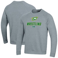 Men's Under Armour McDaniel Green Terror Wrestling Rival Fleece Raglan Pullover Sweatshirt