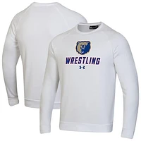 Men's Under Armour White Morgan State Bears Wrestling Rival Fleece Raglan Pullover Sweatshirt