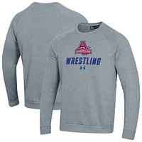 Men's Under Armour American University Eagles Wrestling Rival Fleece Raglan Pullover Sweatshirt