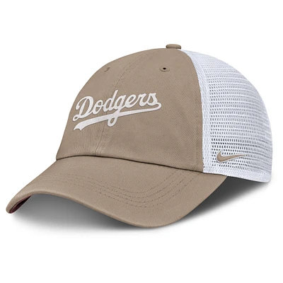 Unisex Nike Khaki/White Los Angeles Dodgers Club Trucker Adjustable Hat