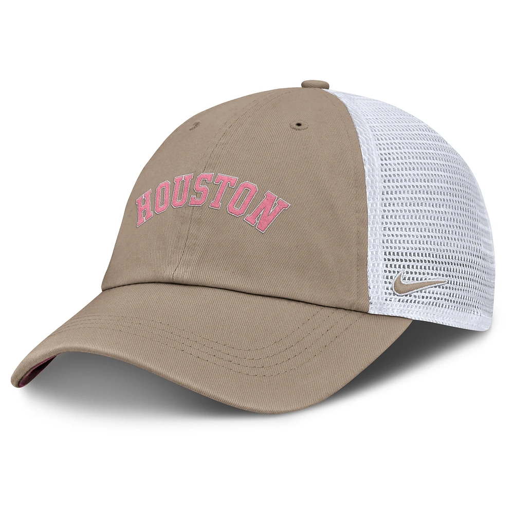 Unisex Nike Khaki/White Houston Astros Club Trucker Adjustable Hat