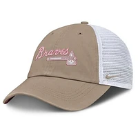 Unisex Nike Khaki/White Atlanta Braves Club Trucker Adjustable Hat