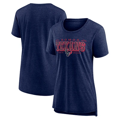 Women's Nike Navy Houston Texans Vintage Graphic Tri-Blend Scoop Neck T-Shirt