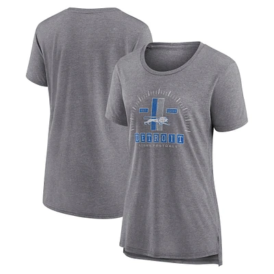 Women's Nike Gray Detroit Lions Vintage Graphic Tri-Blend Scoop Neck T-Shirt