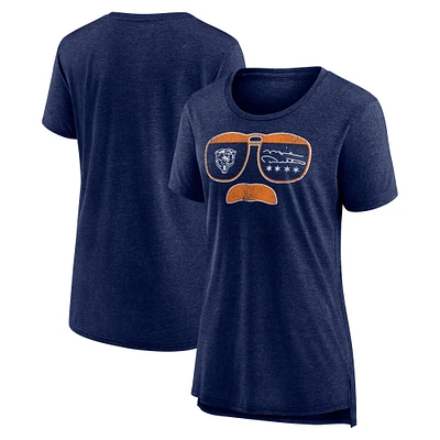 Women's Nike Navy Chicago Bears Vintage Graphic Tri-Blend Scoop Neck T-Shirt