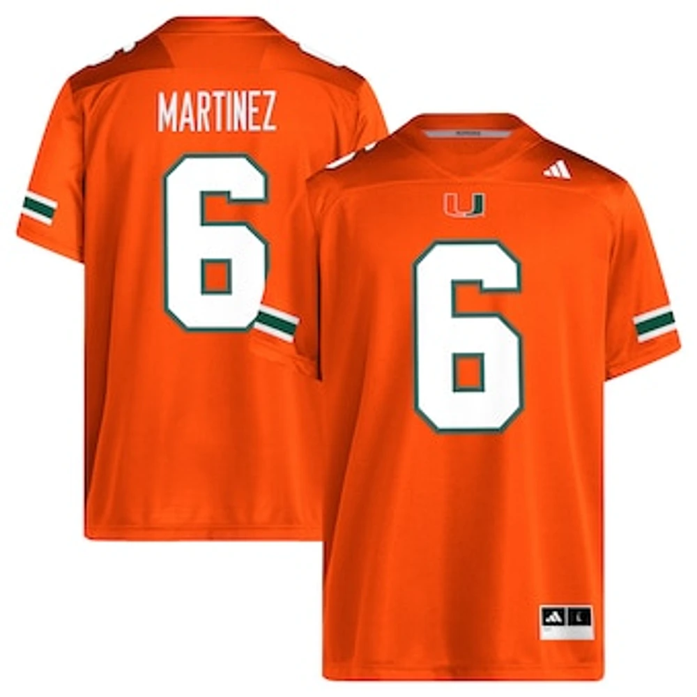 Men's adidas Damien Martinez Orange Miami Hurricanes NIL Football Player Jersey