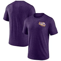 Men's Purple LSU Tigers Distressed Primary Logo Tri-Blend T-Shirt