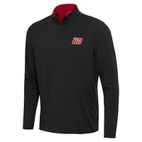 Men's Antigua Black/Red Shane van Gisbergen Content Quarter-Zip Pullover Top