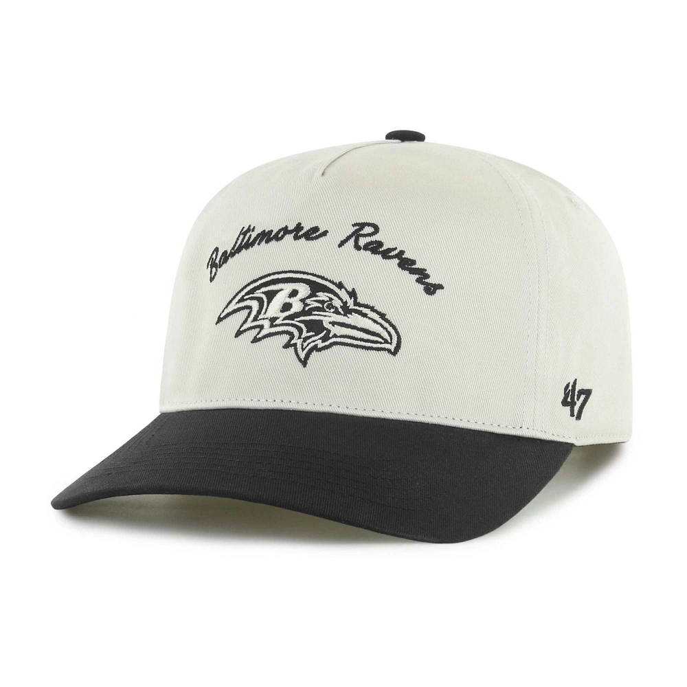 Men's '47 Cream/Black Baltimore Ravens Safe Bet Stable Hitch Adjustable Hat