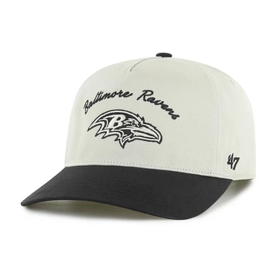 Men's '47 Cream/Black Baltimore Ravens Safe Bet Stable Hitch Adjustable Hat