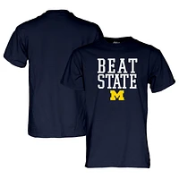 Unisex Blue 84 Navy Michigan Wolverines Beat State Rally Call T-Shirt