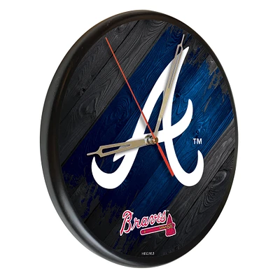 Atlanta Braves 13" Solid Wood Clock