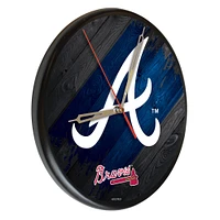Atlanta Braves 13" Solid Wood Clock