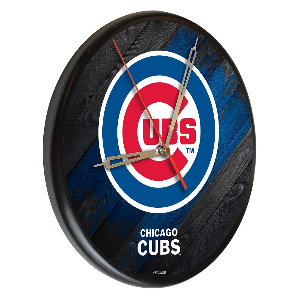 Chicago Cubs 13" Solid Wood Clock
