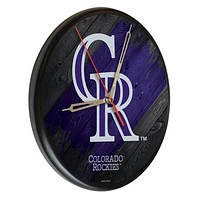 Colorado Rockies 13" Solid Wood Clock
