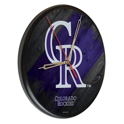 Colorado Rockies 13" Solid Wood Clock