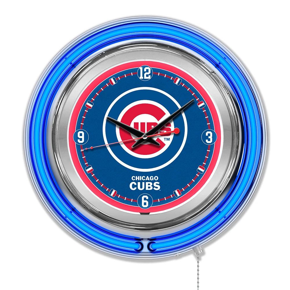 Chicago Cubs Double-Walled Neon Clock