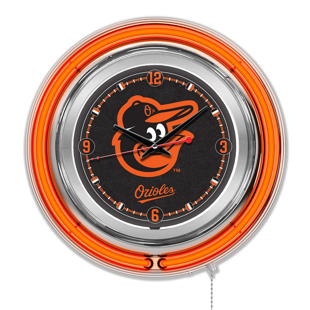 Baltimore Orioles Double-Walled Neon Clock