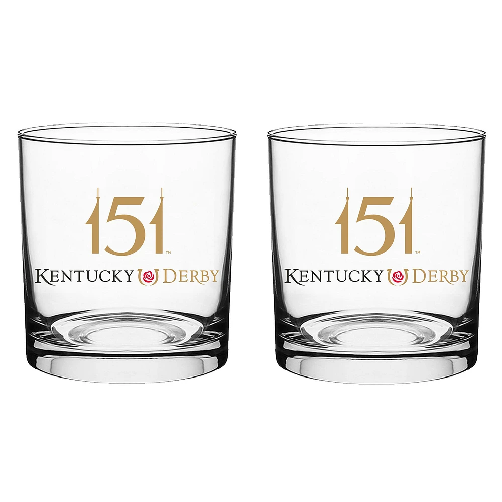 Kentucky Derby 151 10 oz. Rocks Glasses Two Pack