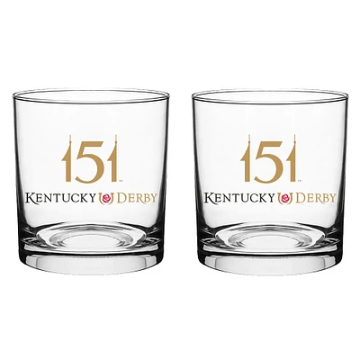 Kentucky Derby 151 10 oz. Rocks Glasses Two Pack