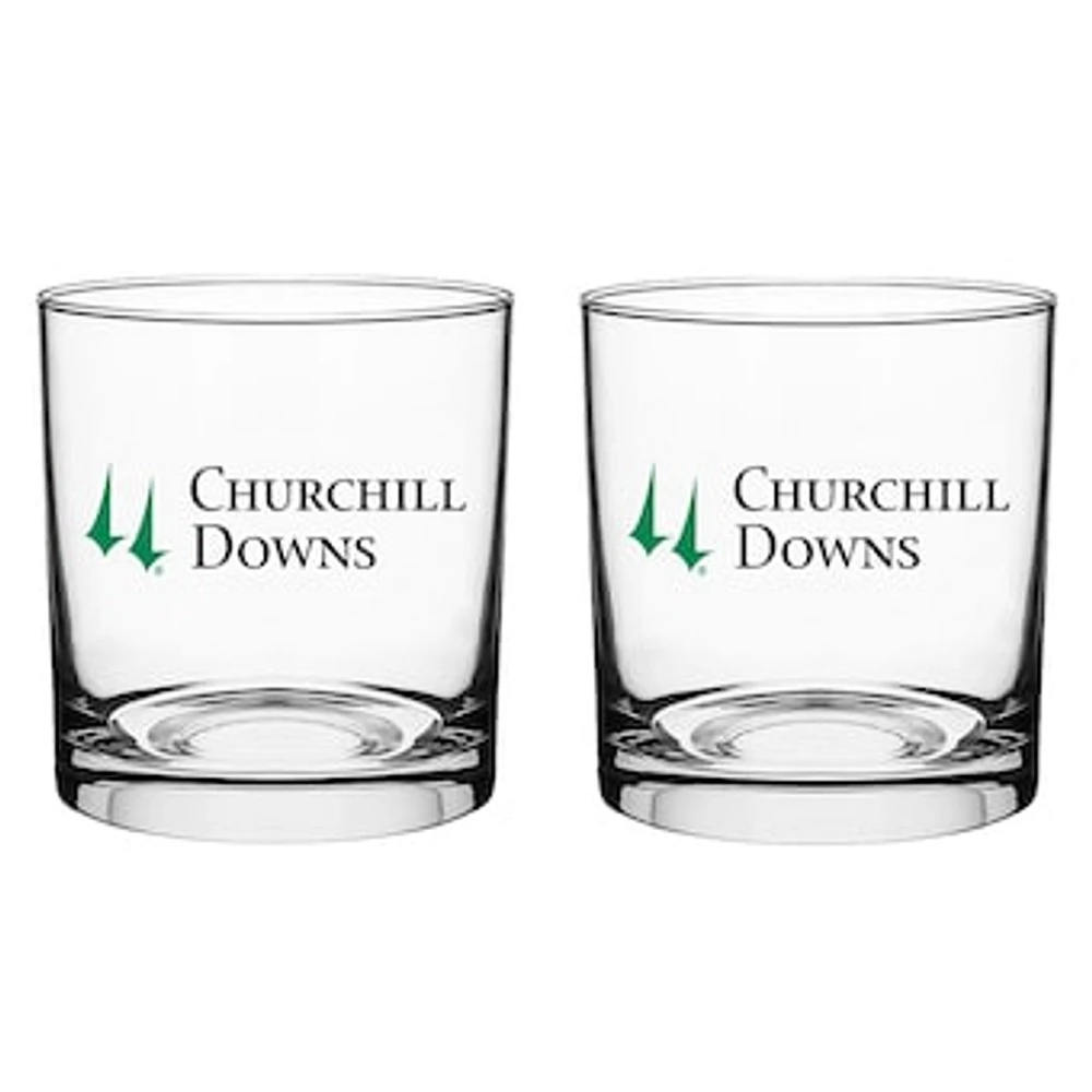 Churchill Downs 10 oz. Rocks Glasses Two Pack