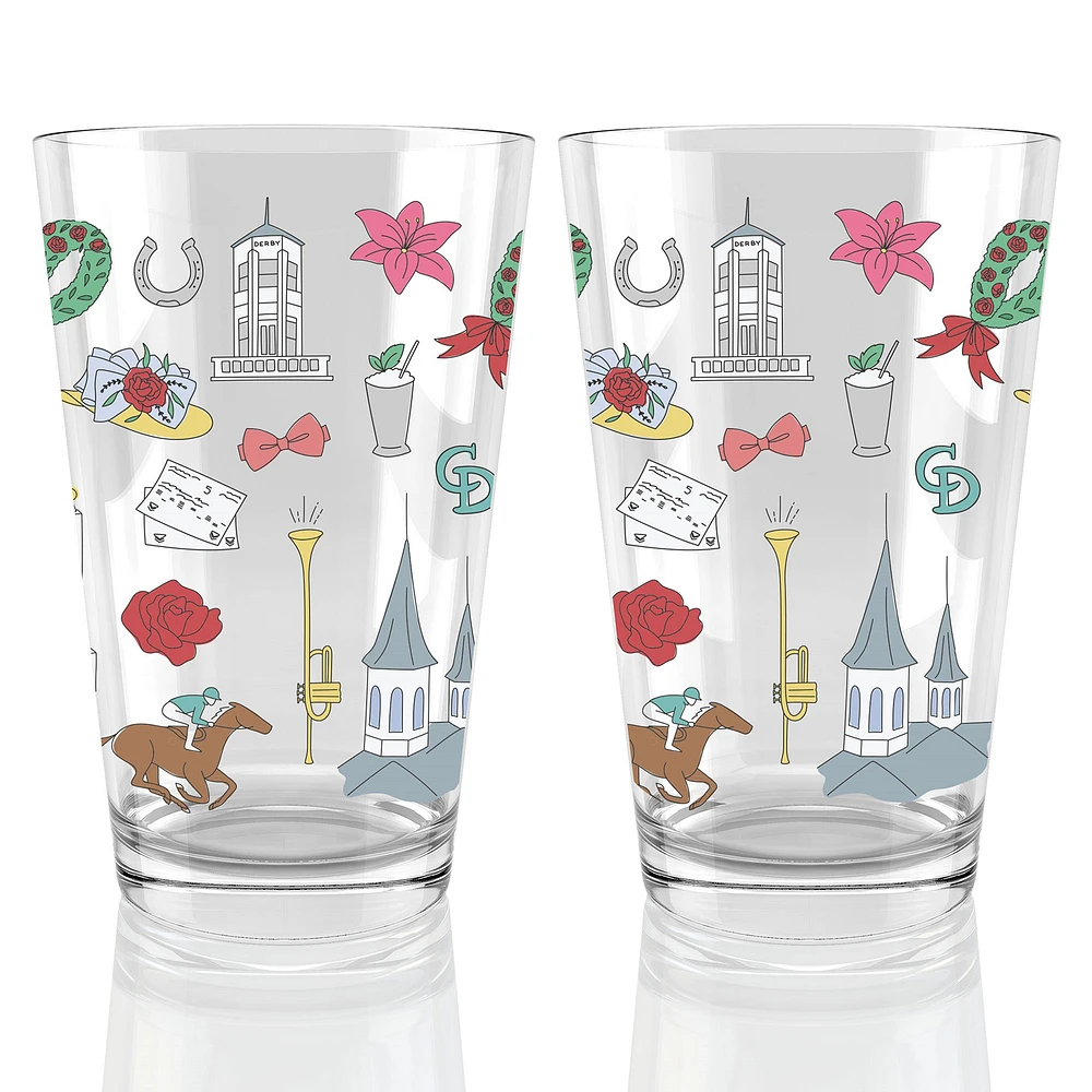 Kentucky Derby 151 Scatter Print 16oz. Pint Glass Two Pack