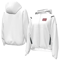 Women's Under Armour  White Saint Francis Red Flash UA Storm Raglan Woven Full-Zip Hoodie