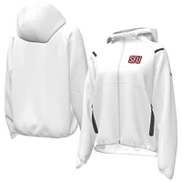 Women's Under Armour  White Saint Francis Red Flash UA Storm Raglan Woven Full-Zip Hoodie