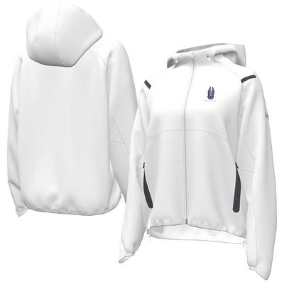 Women's Under Armour  White UAlbany Great Danes UA Storm Raglan Woven Full-Zip Hoodie