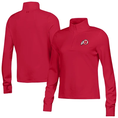 Women's Under Armour  Red Utah Utes Motion Quarter-Zip Top