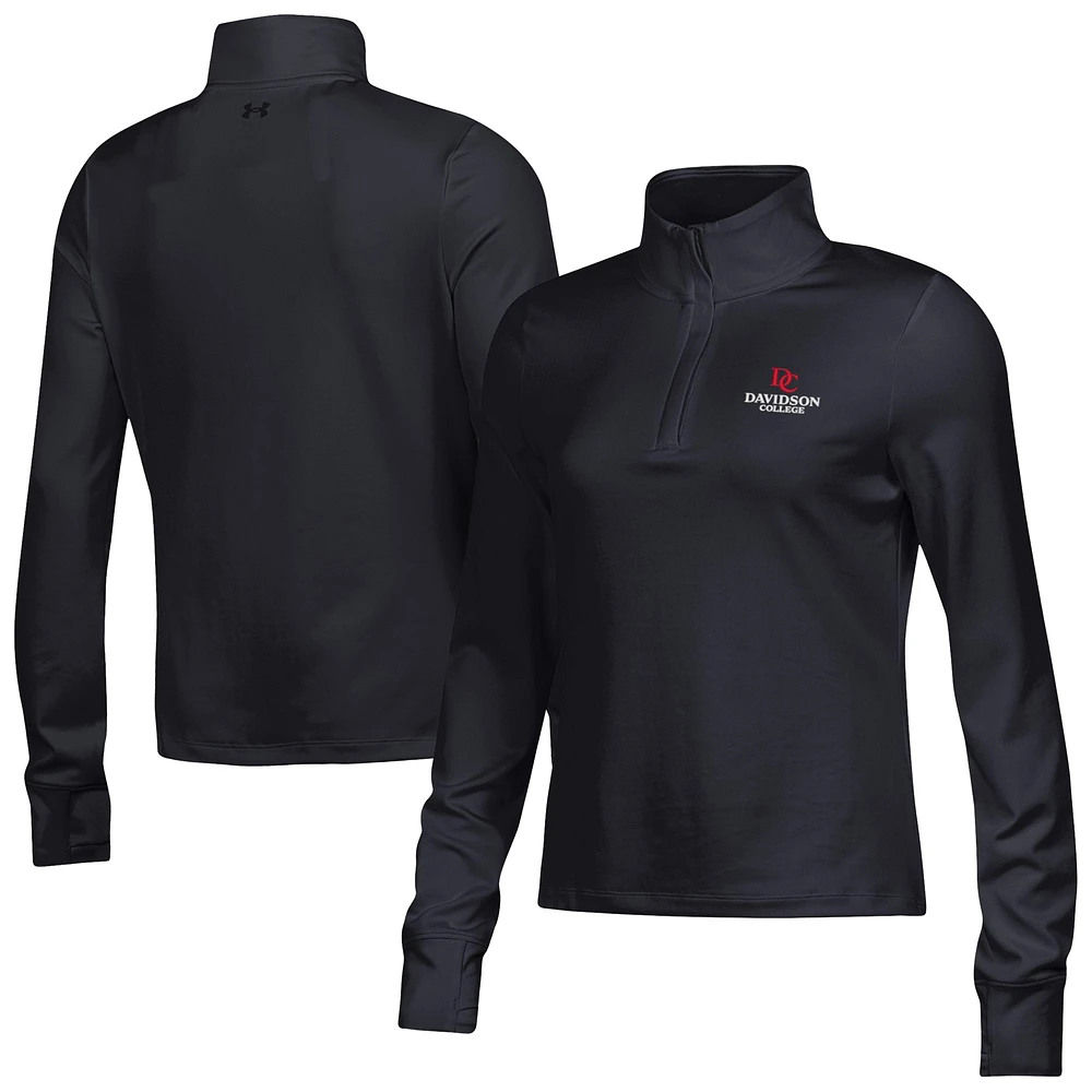 Women's Under Armour  Black Davidson Wildcats Motion Quarter-Zip Top