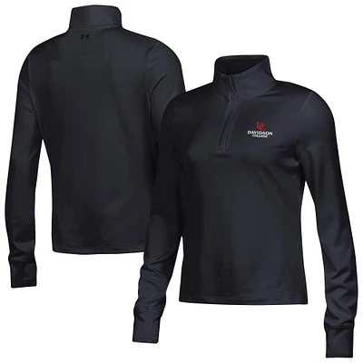 Women's Under Armour  Black Davidson Wildcats Motion Quarter-Zip Top
