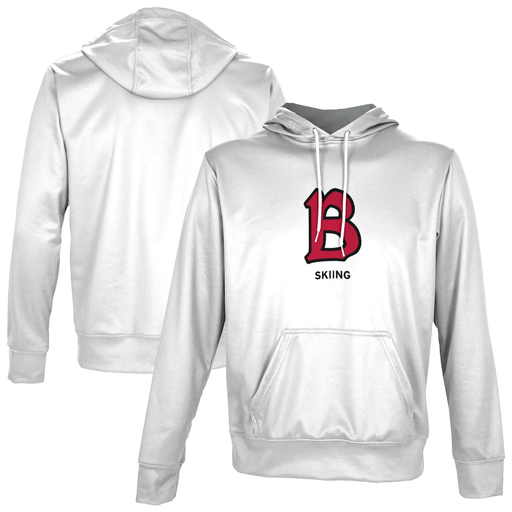 Youth ProSphere White Benedictine Eagles Skiing Pullover Hoodie