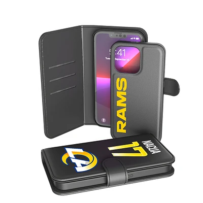 Keyscaper Puka Nacua Black Los Angeles Rams iPhone Wallet Case