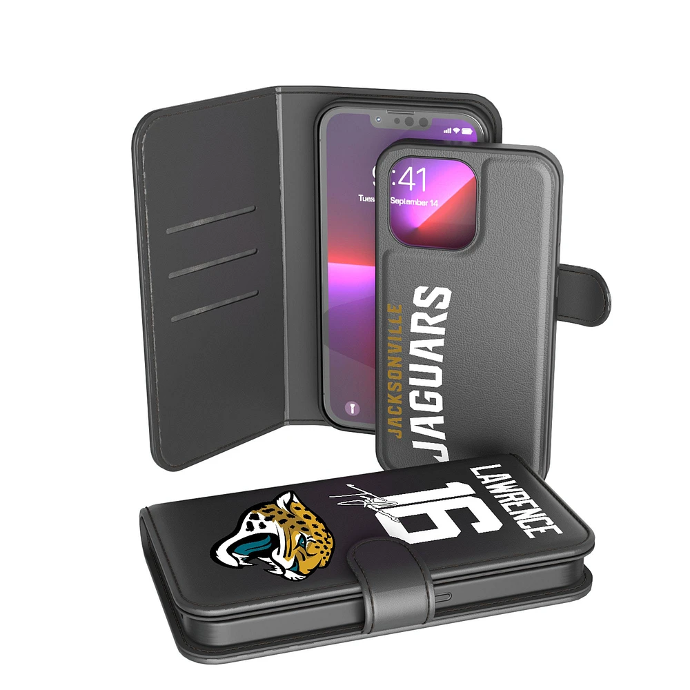 Keyscaper Trevor Lawrence Black Jacksonville Jaguars iPhone Wallet Case